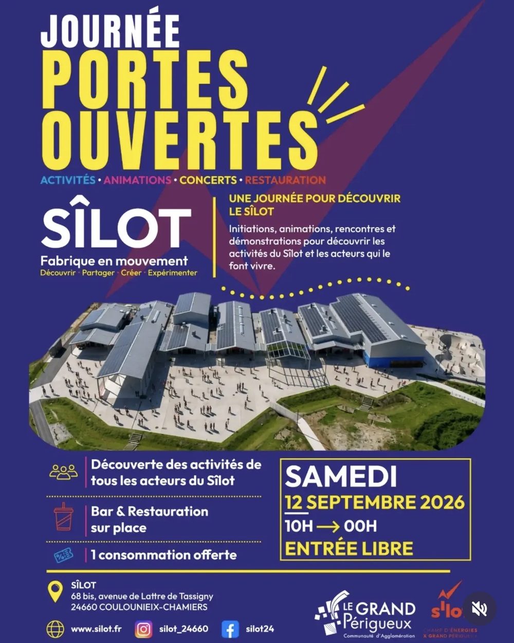Affiche des Journées Portes Ouvertes du SÎLOT du 12 septembre 2026