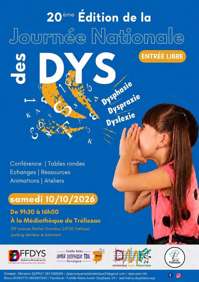 Affiche de la 20e Journée Nationale des DYS à Trélissac
